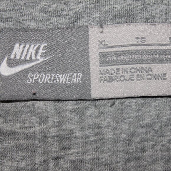 Vintage 90s Y2K Nike Swoosh Spellout Gray Crewneck Sweatshirt Men's X-Large - Picture 9 of 12